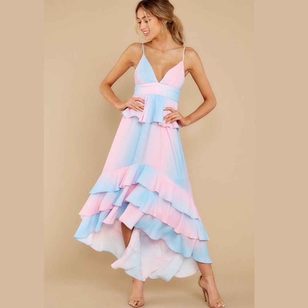 Buddy Love Women’s Size Small Georgia High Low Cotton Candy Sleeveless Dress
